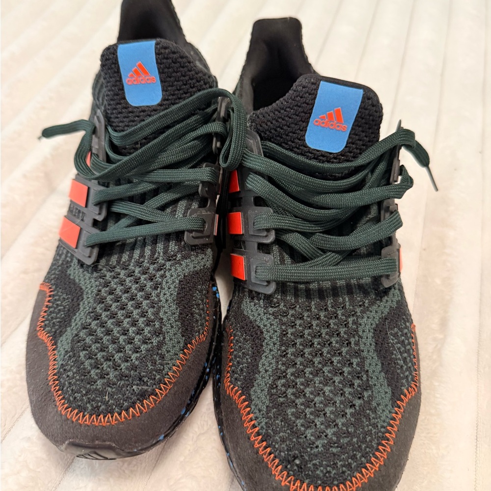Adidas Black and Green Sneakers